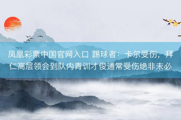 凤凰彩票中国官网入口 踢球者：卡尔受伤，拜仁高层领会到队内青训才俊通常受伤绝非未必