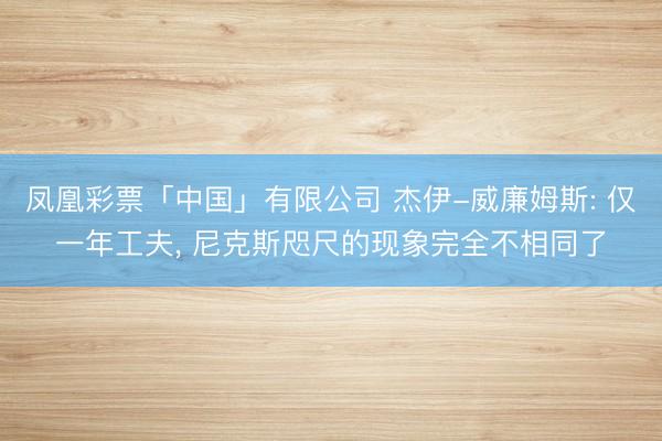 凤凰彩票「中国」有限公司 杰伊-威廉姆斯: 仅一年工夫， 尼克斯咫尺的现象完全不相同了