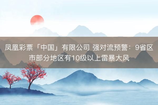 凤凰彩票「中国」有限公司 强对流预警：9省区市部分地区有10级以上雷暴大风